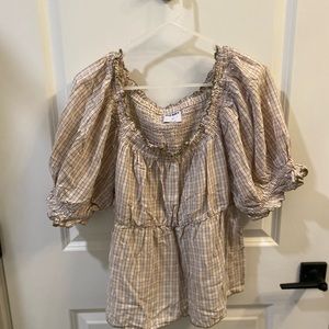 Old Navy Gingham Peplum Top